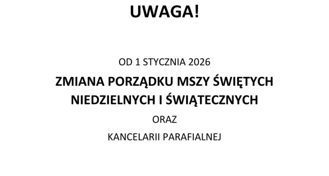 Zmiana porządku Mszy Świętych